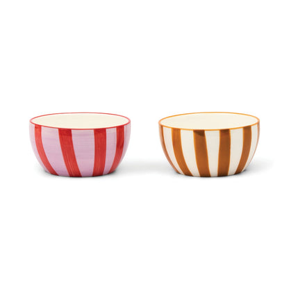HERE'S HOW BELLA SET 2 DIPPING BOWLS - LILAC/RUST & OCHRE