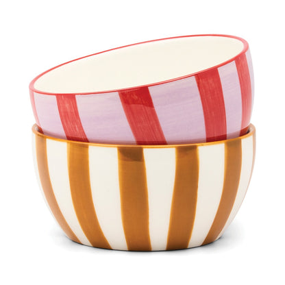 HERE'S HOW BELLA SET 2 DIPPING BOWLS - LILAC/RUST & OCHRE
