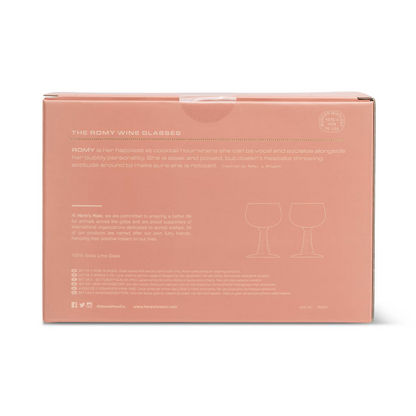 HERE'S HOW THE ROMY WINE GLASSES SET 2 BLUSH