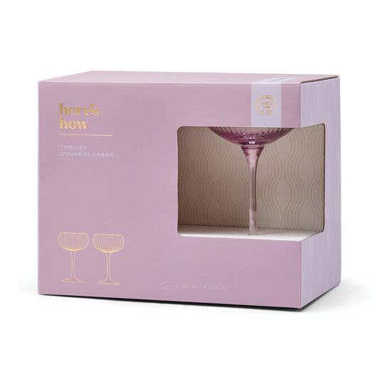 HERE'S HOW LOU COUPE GLASS SET 2 LILAC
