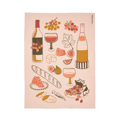 HERE'S HOW THE EMMY TEA TOWEL - WINE