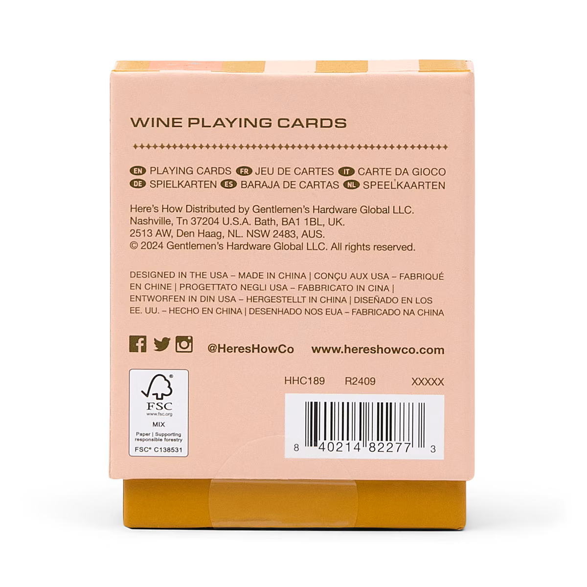 HERE'S HOW WINE PLAYING CARDS