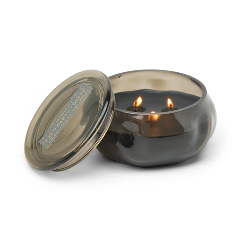 PADDYWAX GLASS CANDLE BASALT BLACK 10OZ - PALO SANTO SUEDE
