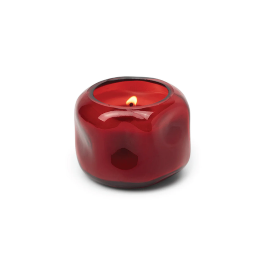 PADDYWAX GLASS CANDLE BASALT RED 5OZ - YUZU WOODS