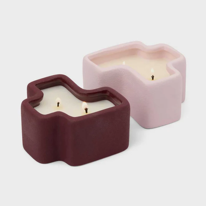 PADDYWAX 2 JIGSAW CANDLES - PINK PISTACHIO & BLACK FIG