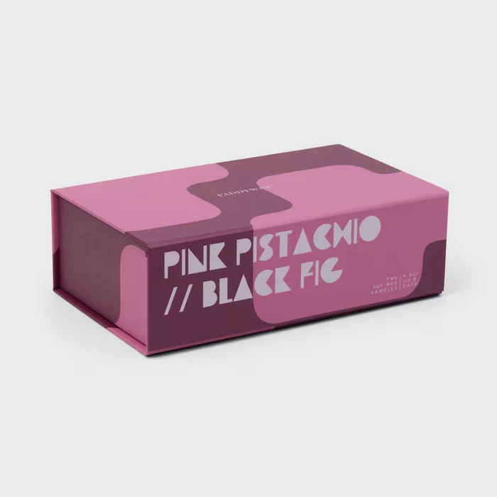 PADDYWAX 2 JIGSAW CANDLES - PINK PISTACHIO & BLACK FIG