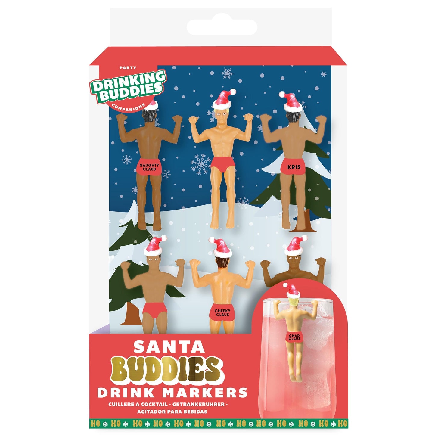 SANTA BUDDIES DRINK MARKERS SET 4