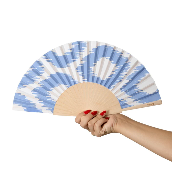 HAND FAN 'BLUE PRINTS'