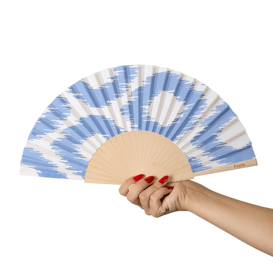 HAND FAN 'BLUE PRINTS'