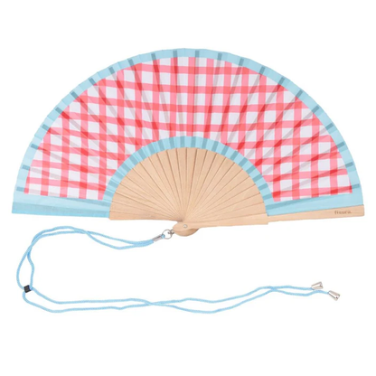 HAND FAN 'PINK VICHY'