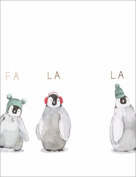 E FRANCES CARD FA LA LA PENGUINS