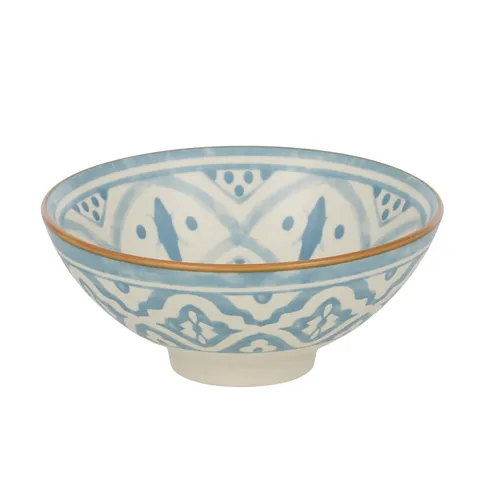 ALEAH CERAMIC BOWL BLUE/WHITE MEDIUM