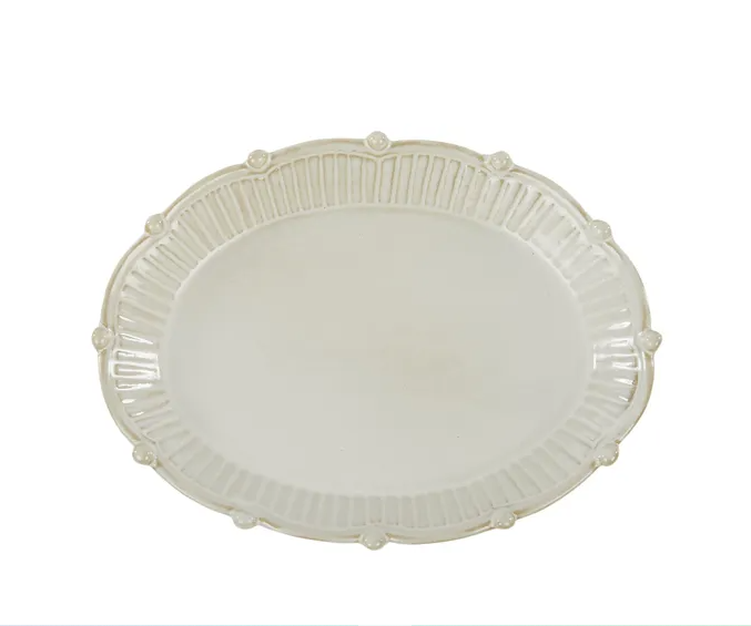 BISTROT OVAL CERAMIC PLATTER OFF WHITE CREAM