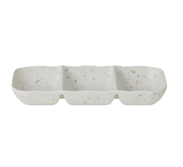 TIDAL TERRAZZO MELAMINE 3 DIVISION PLATTER 