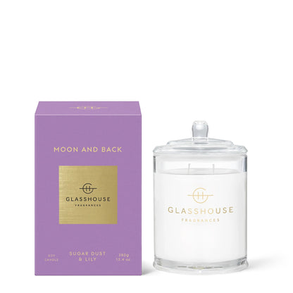 GLASSHOUSE CANDLE MOON & BACK 380G