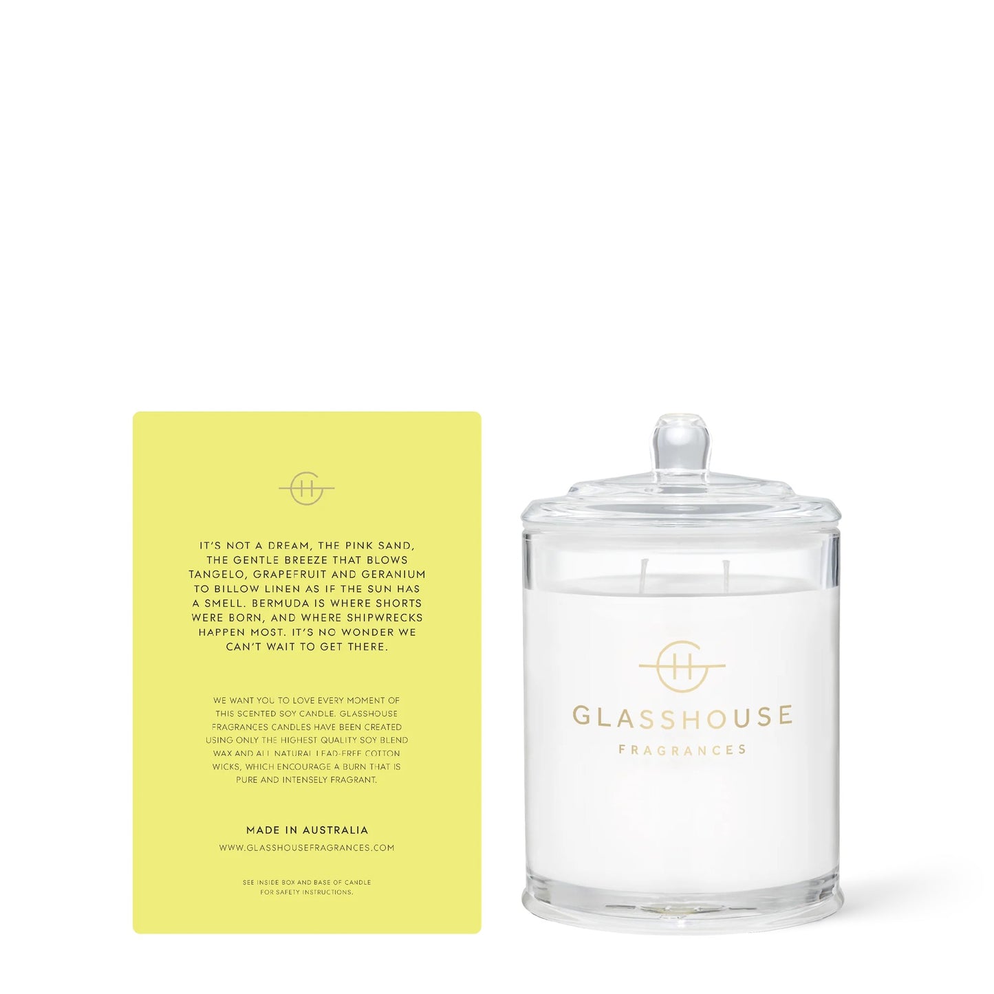 GLASSHOUSE CANDLE SUNKISSED IN BERMUDA 380G