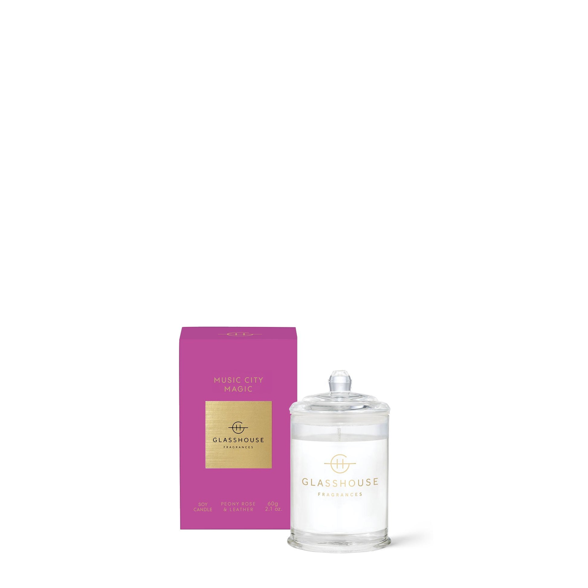 GLASSHOUSE MINI CANDLE MUSIC CITY MAGIC 60G