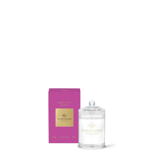 GLASSHOUSE MINI CANDLE MUSIC CITY MAGIC 60G