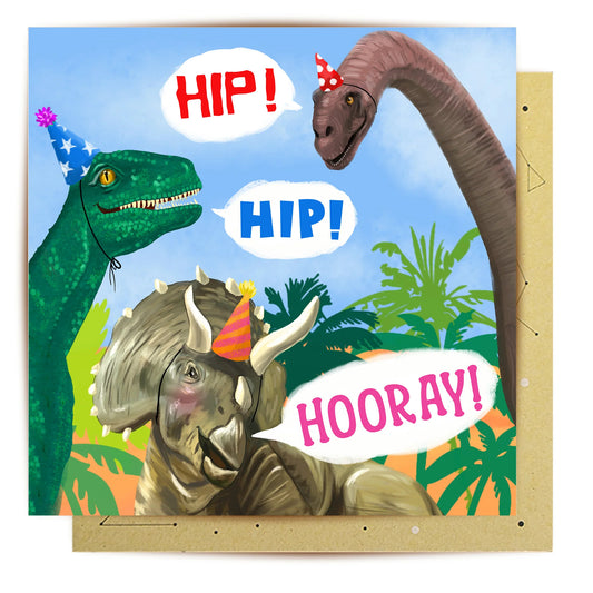 LALA CARD DINO HIP HIP HOORAY