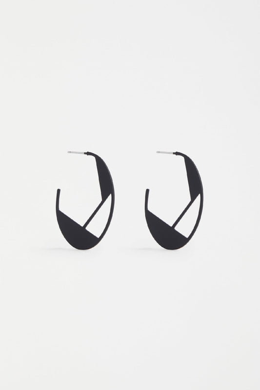 ELK NURI HOOP EARRING BLACK [CLR:BLACK]