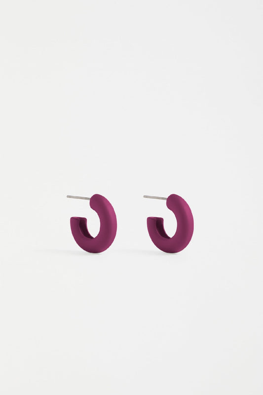 ELK MINN HOOP EARRING MULBERRY [CLR:MULBERRY]