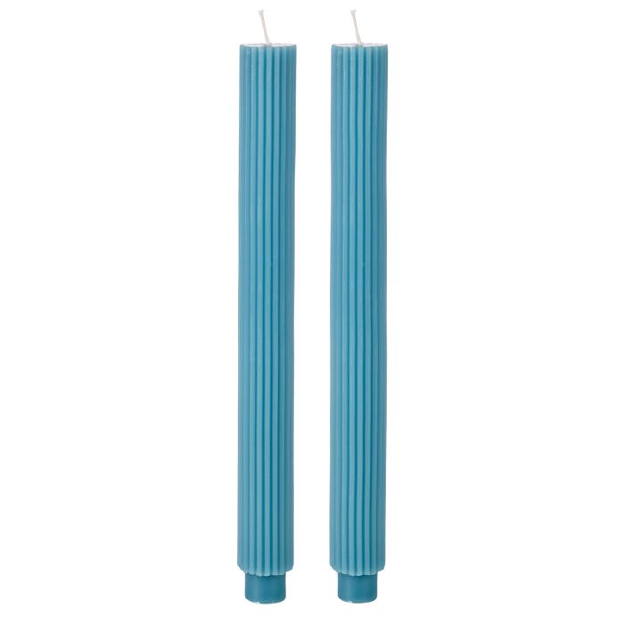 ROMA DINNER CANDLE 26CM 2PK BLUE/GREEN