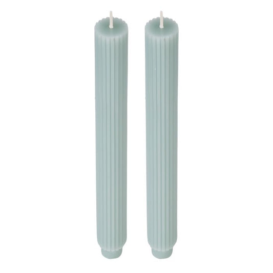 ROMA DINNER CANDLE 26CM 2PK GREEN/GREY