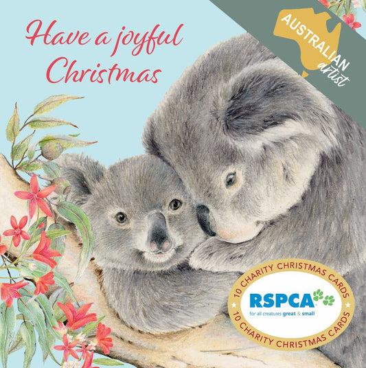 CHARITY CHRISTMAS CARD PACK RSPCA - JOYFUL KOALA