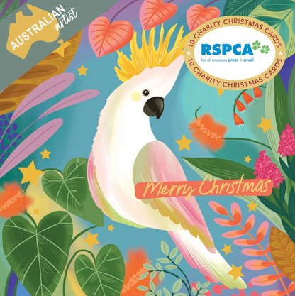 CHARITY CHRISTMAS CARD PACK RSPCA - COCKATOO