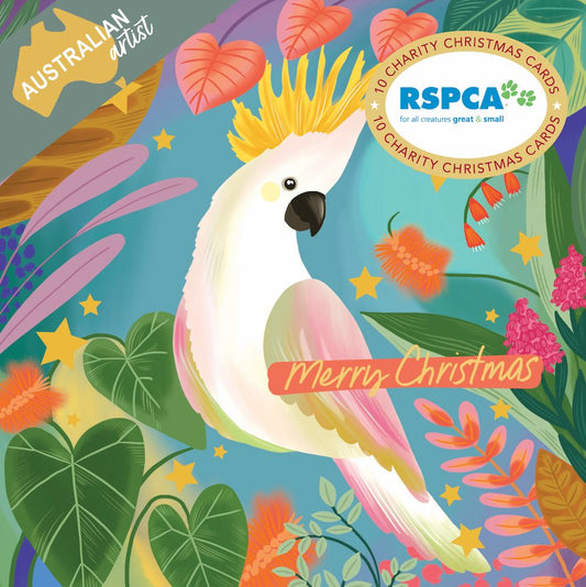 CHARITY CHRISTMAS CARD PACK RSPCA - COCKATOO