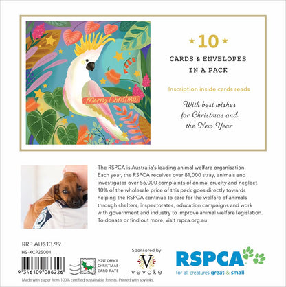 CHARITY CHRISTMAS CARD PACK RSPCA - COCKATOO