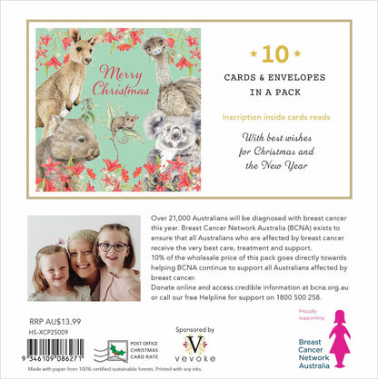 CHARITY CHRISTMAS CARD PACK BCNA - ANIMAL GREETINGS