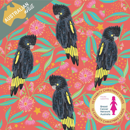 CHARITY CHRISTMAS CARD PACK BCNA - BLACK COCKATOOS