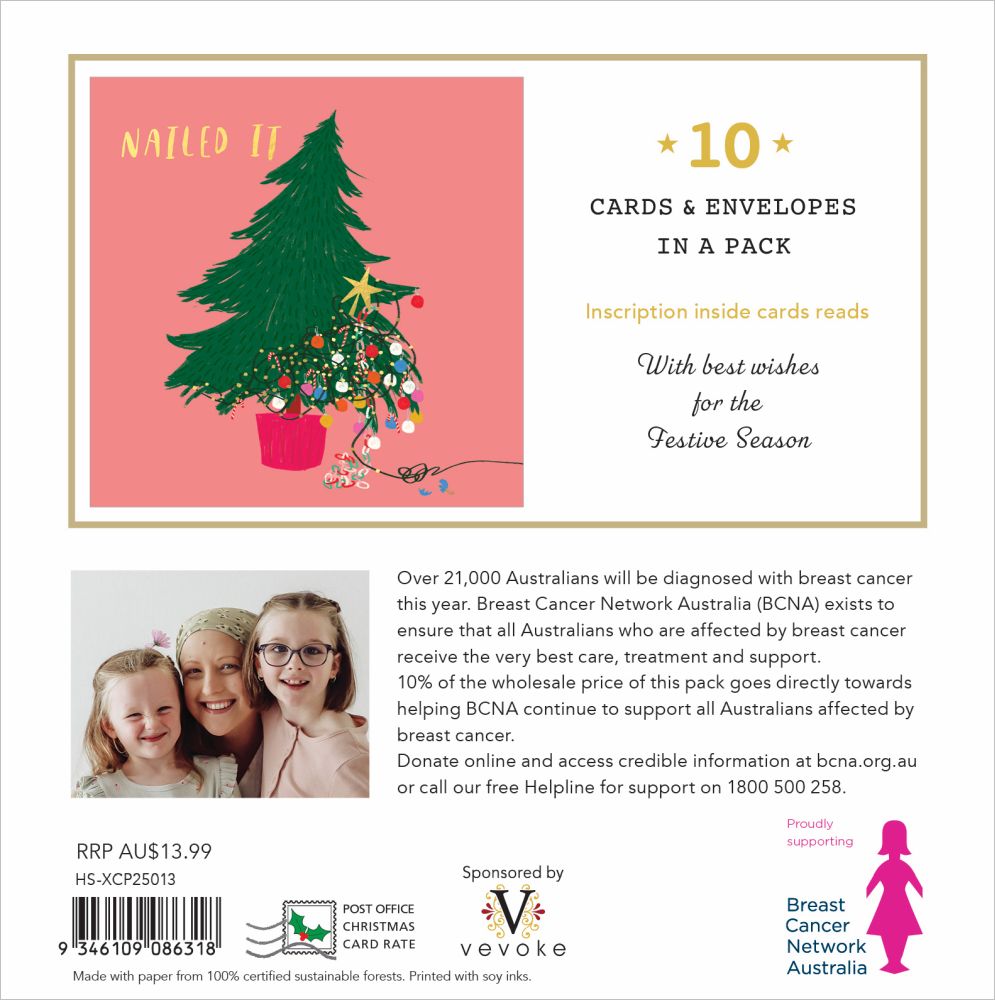 CHARITY CHRISTMAS CARD PACK BCNA - NAILED IT