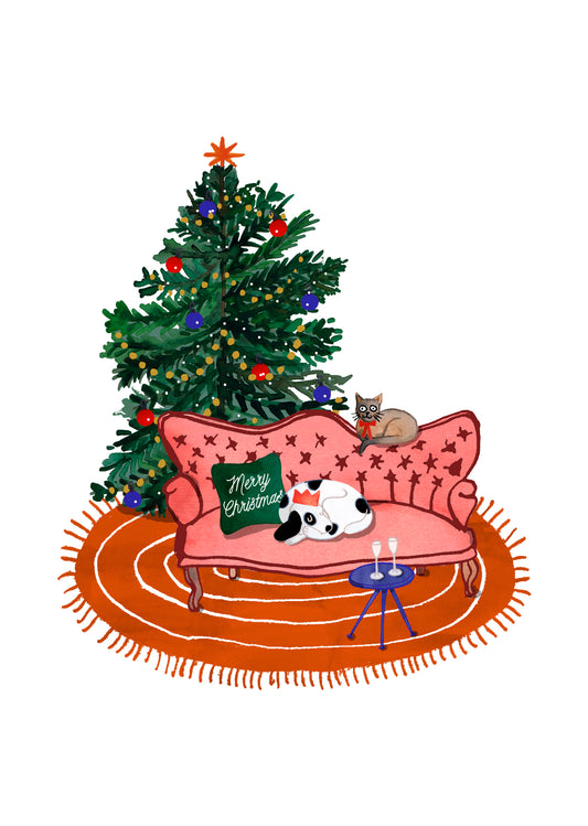 REDDISH DESIGN CARD SOFA CAT N DOG