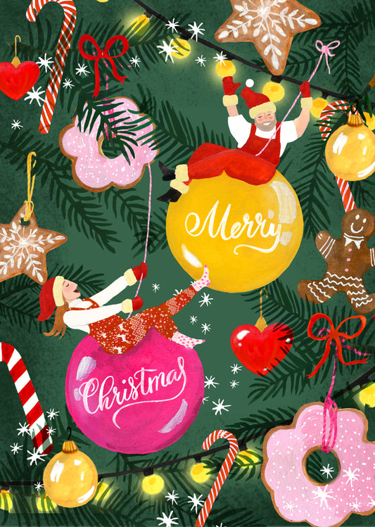 REDDISH DESIGN CARD SWINGING TREE