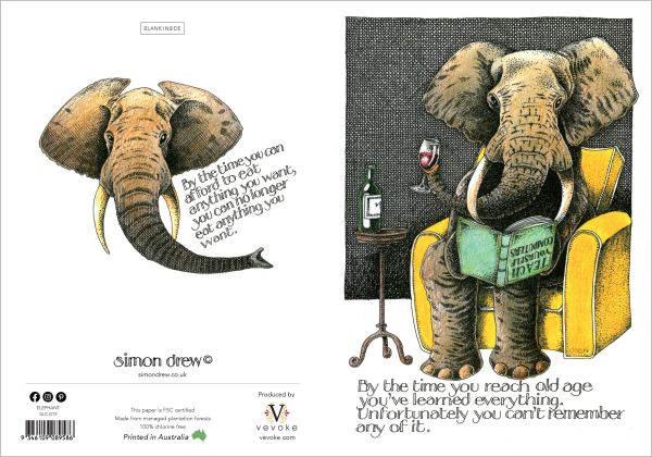 SIMON DREW CARD ELEPHANT
