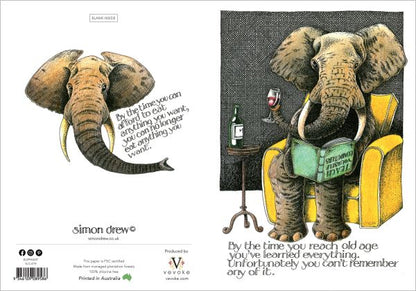 SIMON DREW CARD ELEPHANT