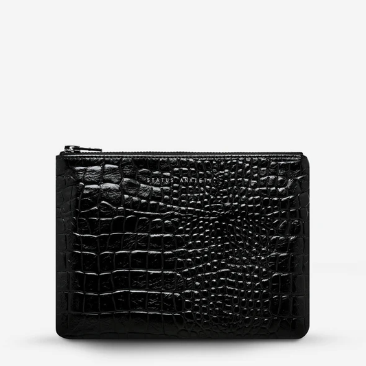 STATUS ANXIETY NEW DAY POUCH BLACK CROC EMBOSS