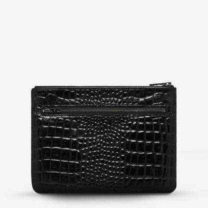 STATUS ANXIETY NEW DAY POUCH BLACK CROC EMBOSS