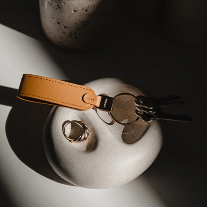 ORBITKEY LOOP KEYCHAIN LEATHER ORANGE