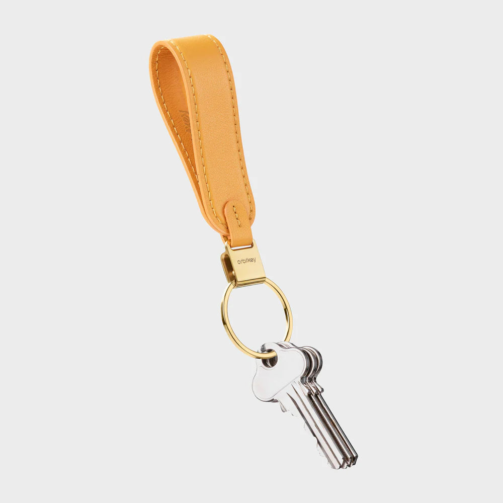 ORBITKEY LOOP KEYCHAIN LEATHER ORANGE