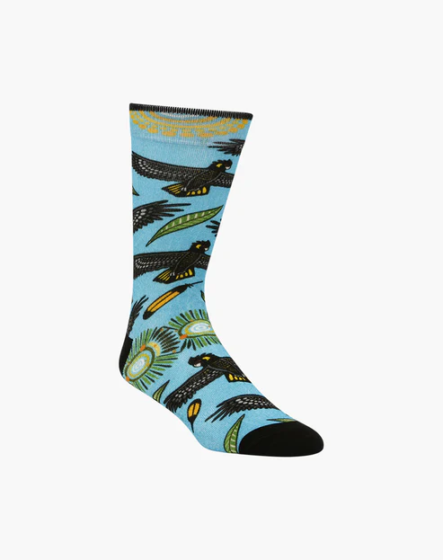BAMBOOZLD SOCKS NATIVE AUS BLACK COCKATOO