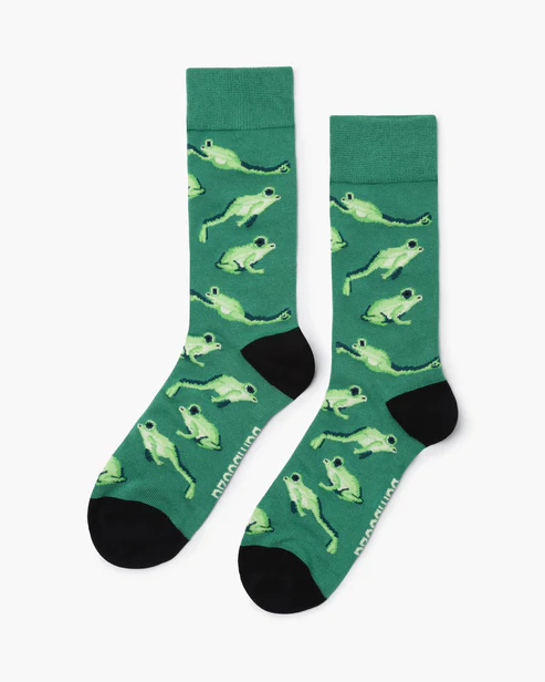 BAMBOOZLD SOCKS GREEN TREE FROG SIZE 7-11