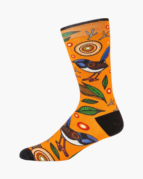 BAMBOOZLD SOCKS NATIVE AUS BLUE WREN SIZE 7-11