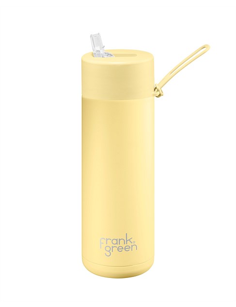 FRANK GREEN REUSABLE BOTTLE WITH STRAW LID 595ML BUTTERMILK