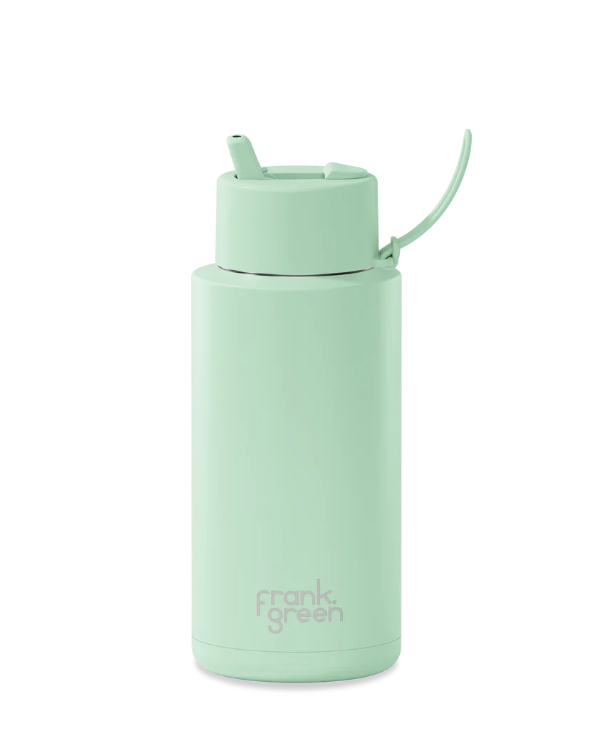 FRANK GREEN REUSABLE BOTTLE WITH STRAW LID 1LTR MINT GELATO 