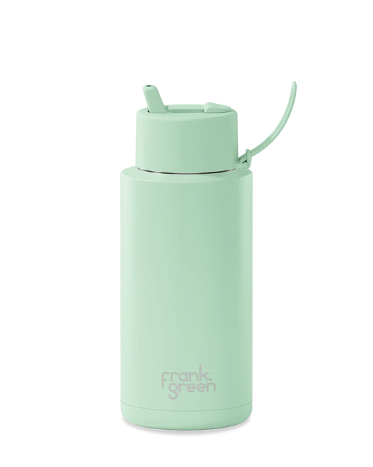 FRANK GREEN REUSABLE BOTTLE WITH STRAW LID 1LTR MINT GELATO 