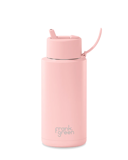 FRANK GREEN REUSABLE BOTTLE WITH STRAW LID 1LTR BLUSHED 