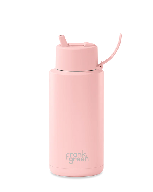 FRANK GREEN REUSABLE BOTTLE WITH STRAW LID 1LTR BLUSHED 